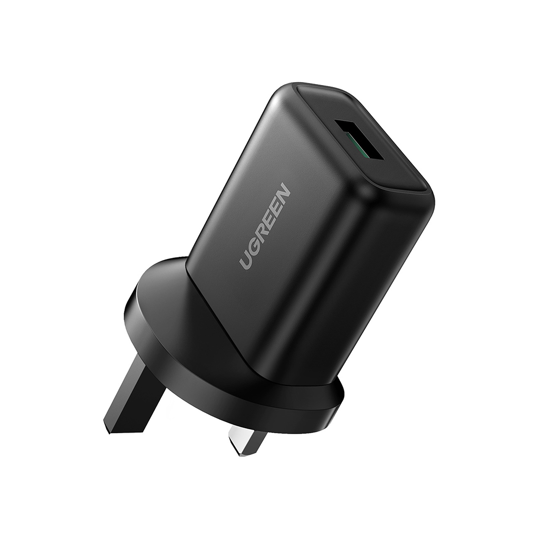 UGREEN 18W QC3.0 USB Fast Charging Power Adapter – UK Plug – CD122 (70165)