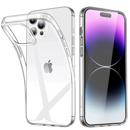 Clear Back Cover for iPhone 6 to iPhone 15 Series – Slim Transparent Shockproof TPU Case for All Models