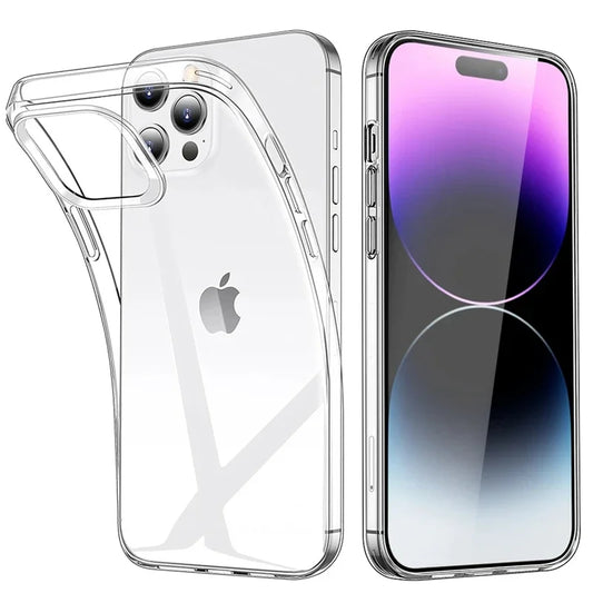 Clear Back Cover for iPhone 6 to iPhone 15 Series – Slim Transparent Shockproof TPU Case for All Models