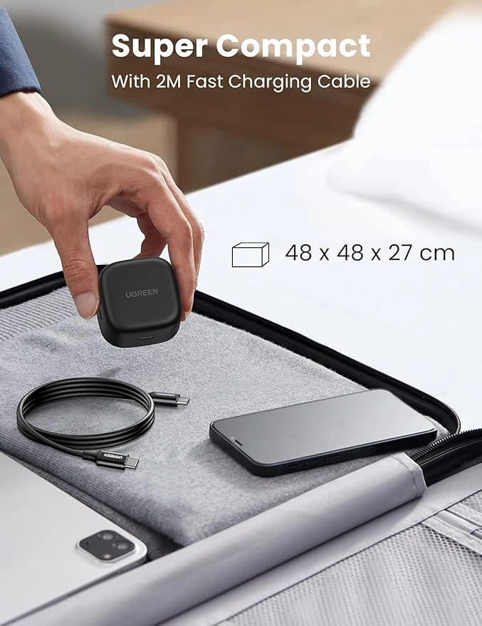UGREEN 25W Type-C PD Fast Charger – UK Plug + 2M Type-C to Type-C Cable – CD250