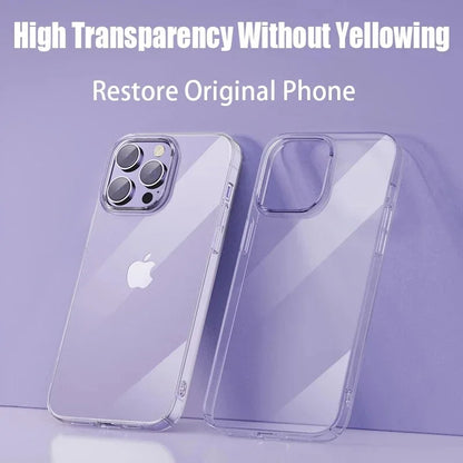 Clear Back Cover for iPhone 6 to iPhone 15 Series – Slim Transparent Shockproof TPU Case for All Models