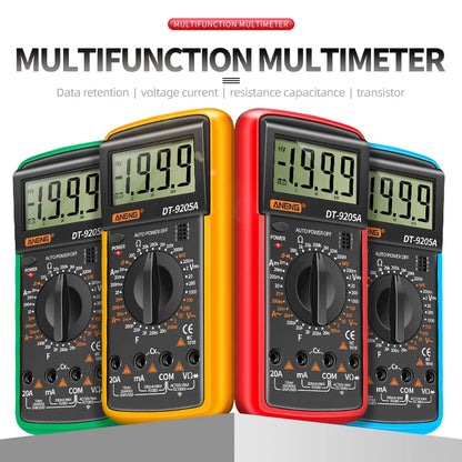 Digital Multimeter DT-9205A Manual Range AC/DC Voltage Current Ohm Tester with Continuity & Diode Test