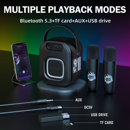 ONIKUMA L7 Bluetooth Karaoke Speaker RGB 5W Dual Microphones Long Playtime Portable Party Speaker 1 Year Warranty