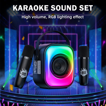 ONIKUMA L7 Bluetooth Karaoke Speaker RGB 5W Dual Microphones Long Playtime Portable Party Speaker 1 Year Warranty