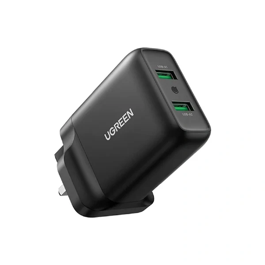 UGREEN 36W Dual USB Fast Charging Adapter – UK Plug – CD161 (70164)