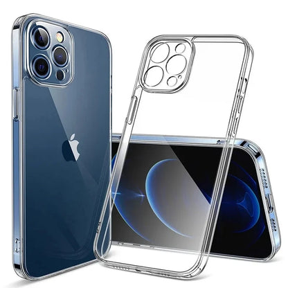 Clear Back Cover for iPhone 6 to iPhone 15 Series – Slim Transparent Shockproof TPU Case for All Models