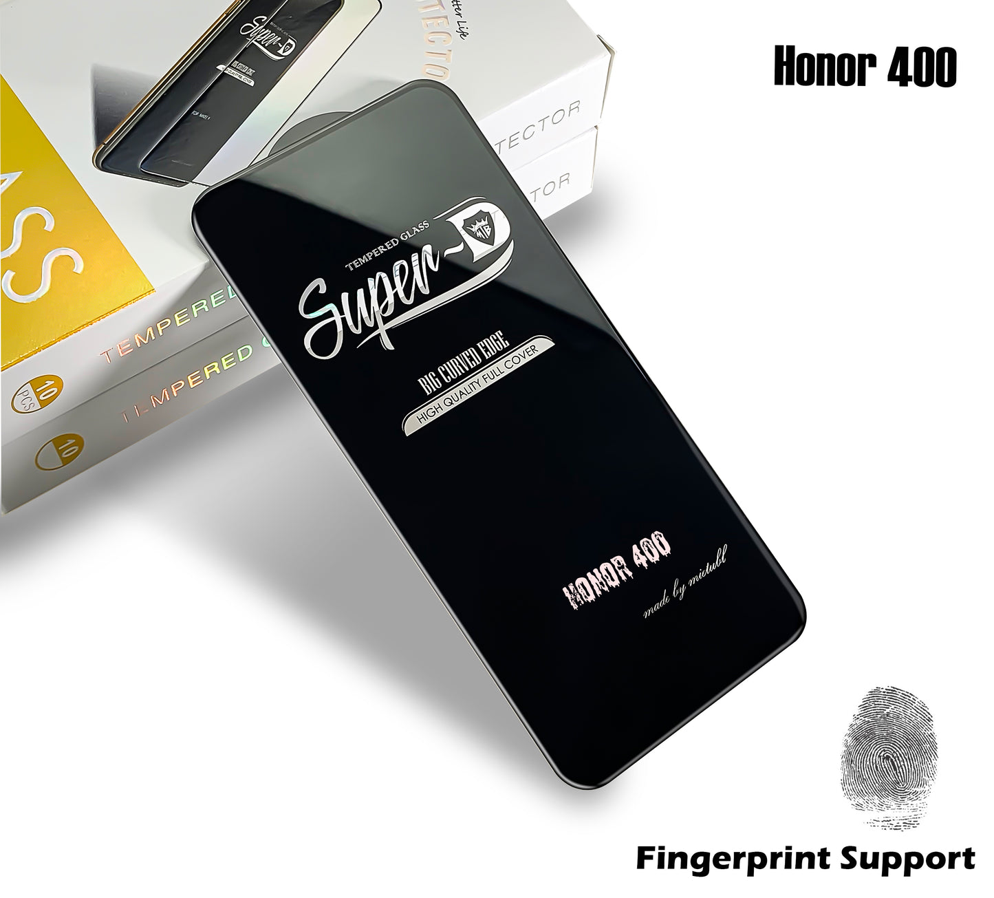 Honor 400 tempered Glass Figerprint Support Glass Super D Glass Mietubl Super-D Antistatic 0.4mm High Aluminum Glass Screen Protector for Honor 400 500 Pro Super D Tempered Glass