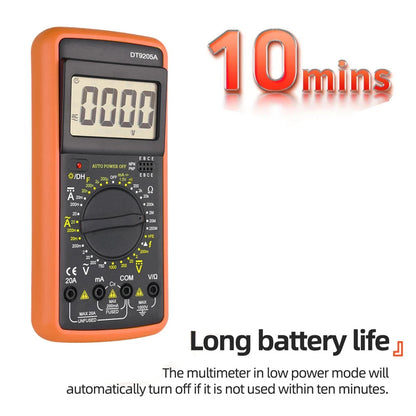 Digital Multimeter DT-9205A Manual Range AC/DC Voltage Current Ohm Tester with Continuity & Diode Test