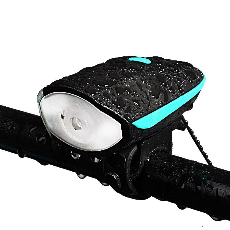 USB Rechargeable Bike Front Light with Horn Bicycle Cycling Headlamp Flashing LED Lamp