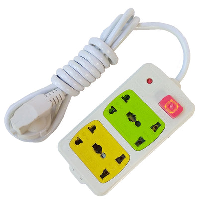 4 Socket Power Strip with 5.5 Feet Cord AC Plug Extension Electrical Adapter for Home Office