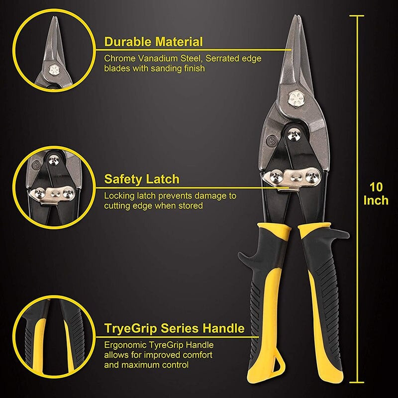 High Hardness Aviation Snips – Professional Curved Blade Tin Snips Metal Shears for Industrial Use