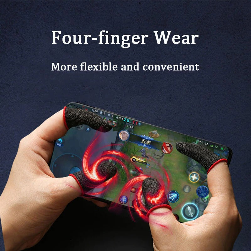 2pcs Mobile Gaming Finger Gloves for PUBG Free Fire – Sweat-Proof Touch Screen Thumb Sleeves