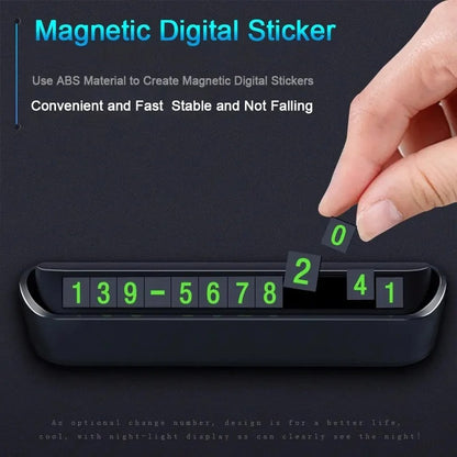 Car Accessories Mini Portable Telephone Number Plate With Switch Phone Number Business Card Temporary Parking Card Plate Summer