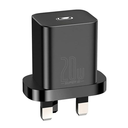 Baseus 20W Super Si Quick Charger 1C UK Black Charger For Iphone & Android 20w Charger