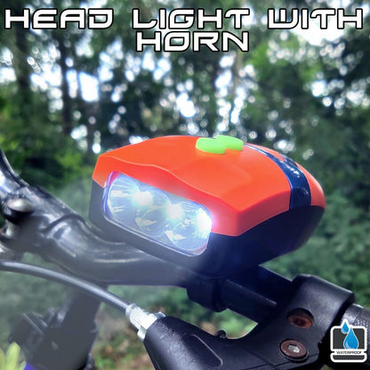 Rechargeable Bicycle Headlight with Horn | LED Front Light for Cycling Safety