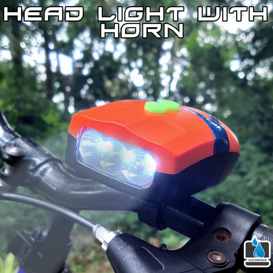 Rechargeable Bicycle Headlight with Horn | LED Front Light for Cycling Safety