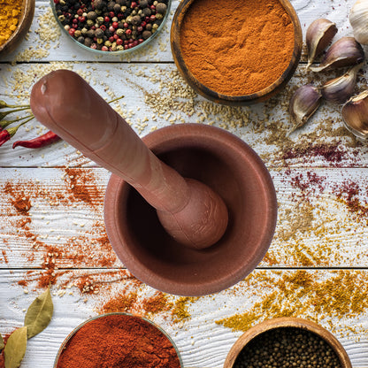 Manual Plastic Mortar and Pestle Grinder | Spice Crusher for Garlic, Herbs & Pepper