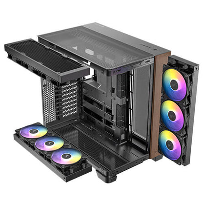 Antec C8 Curve Wood ATX Mid Tower Gaming Case with Curved Glass Panel