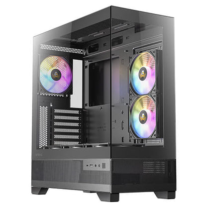 ANTEC CX700 RGB Elite Mid-Tower Gaming Case – Black, 270° Tempered Glass, 6×120 mm RGB Fans Included