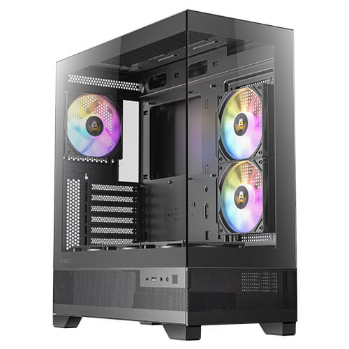 ANTEC CX700 RGB Elite Mid-Tower Gaming Case – Black, 270° Tempered Glass, 6×120 mm RGB Fans Included