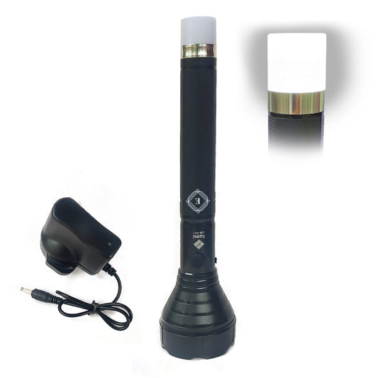 High Power SMD LED Rechargeable Police Flashlight Torch with Lithium Battery and 500m Range – Heavy Duty Outdoor Light

