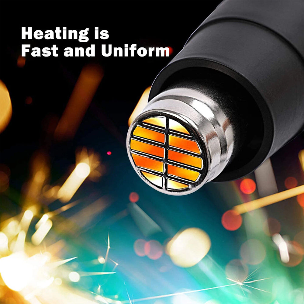 2000W Heat Gun for Vinyl Wrap & DIY – Hot Air Gun with Attachments for Shrinking, Paint Stripping, PVC & Crafts
