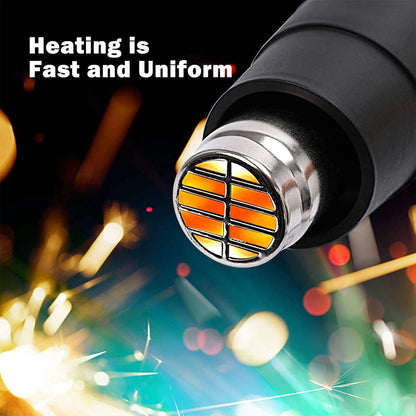 2000W Heat Gun for Vinyl Wrap & DIY – Hot Air Gun with Attachments for Shrinking, Paint Stripping, PVC & Crafts