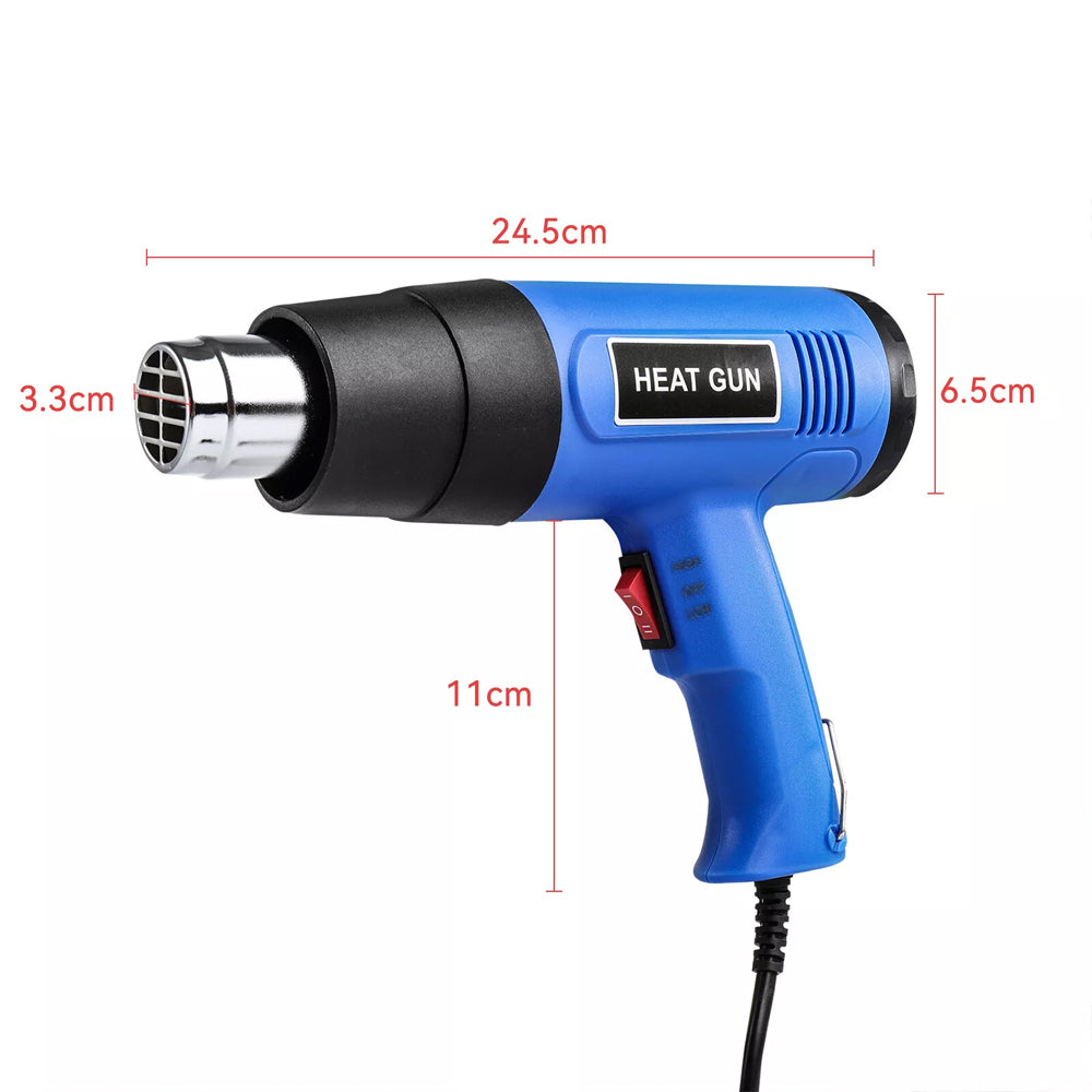 2000W Heat Gun for Vinyl Wrap & DIY – Hot Air Gun with Attachments for Shrinking, Paint Stripping, PVC & Crafts