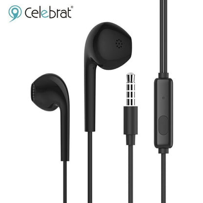 Celebrat G12 3.5mm Wired Earphones In‑Ear Headset with Mic – High‑Quality Handsfree for Mobile Phones