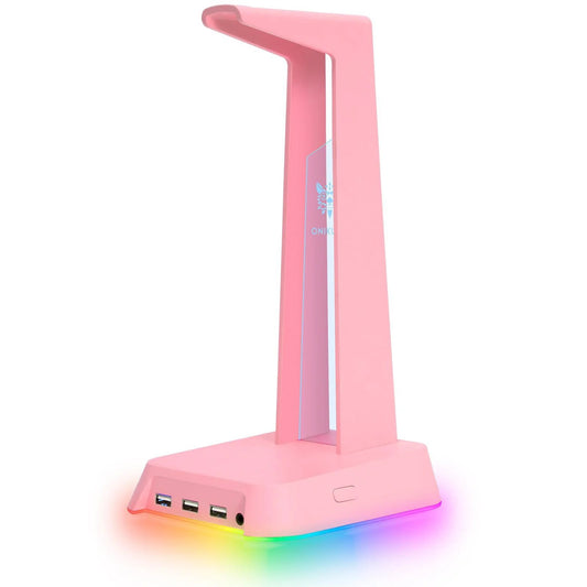 ONIKUMA ST2 RGB Gaming Headphone Stand with 3 USB Ports and 3.5mm Aux Output Durable Display Stand 1 Year Warranty