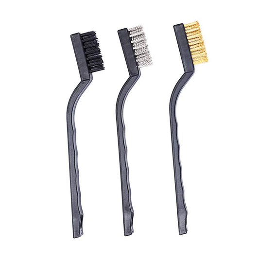 3PCS Wire Brush Set Nylon Copper Steel Brushes for Cleaning Rust Removal and Polishing