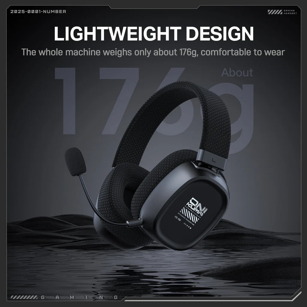 ONIKUMA GT839 Multi Mode Gaming Headset 45H Playback Bluetooth 5.4 Wired 2.4GHz Memory Foam Comfort 1 Year Warranty
