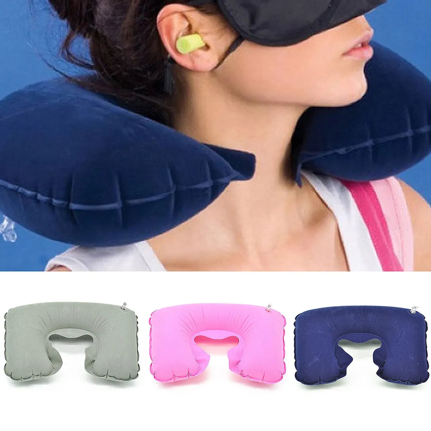 Soft Air Travel Neck Pillow Inflatable Comfortable Neck Support for Travel