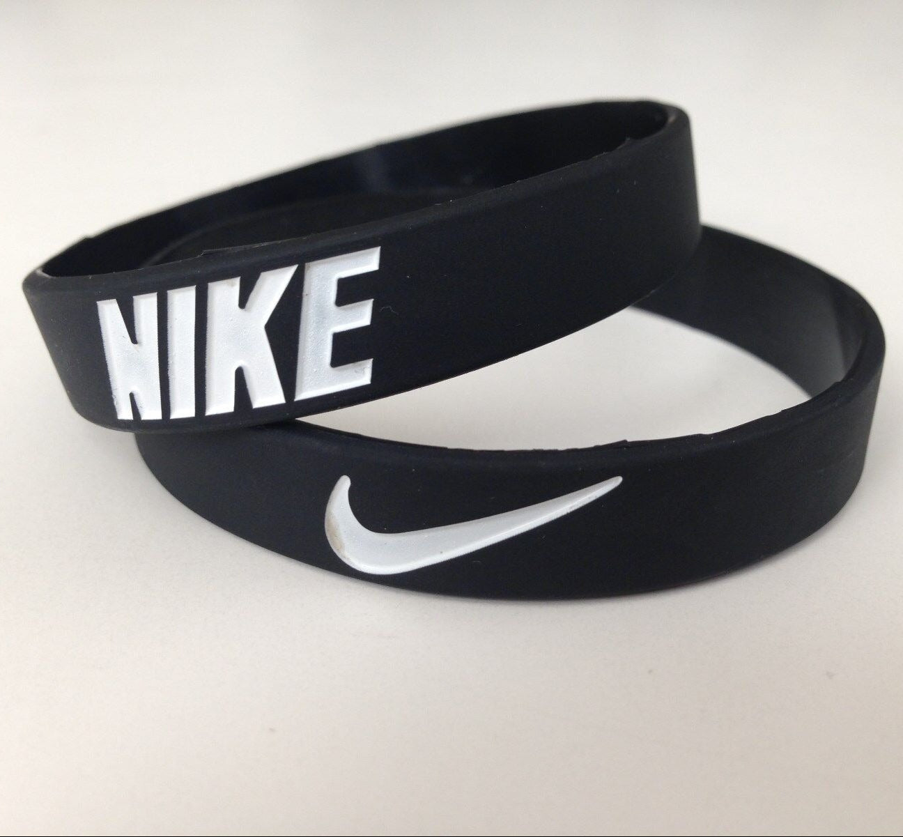 Black Nike Silicone Unisex Wristband Bracelet for Men and Women