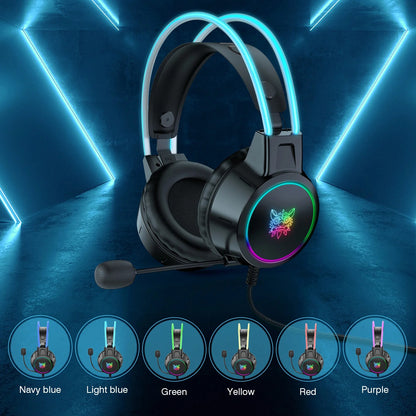 ONIKUMA X15 PRO Double-Head Beam Noise Cancelling Microphone Durable Stereo Surround Gaming Headphones RGB Audífonos Alámbricos Gaming Headset