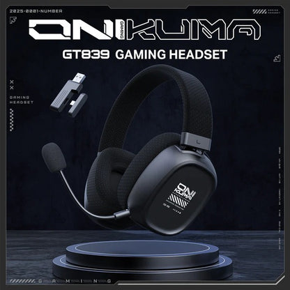 ONIKUMA GT839 Multi Mode Gaming Headset 45H Playback Bluetooth 5.4 Wired 2.4GHz Memory Foam Comfort 1 Year Warranty