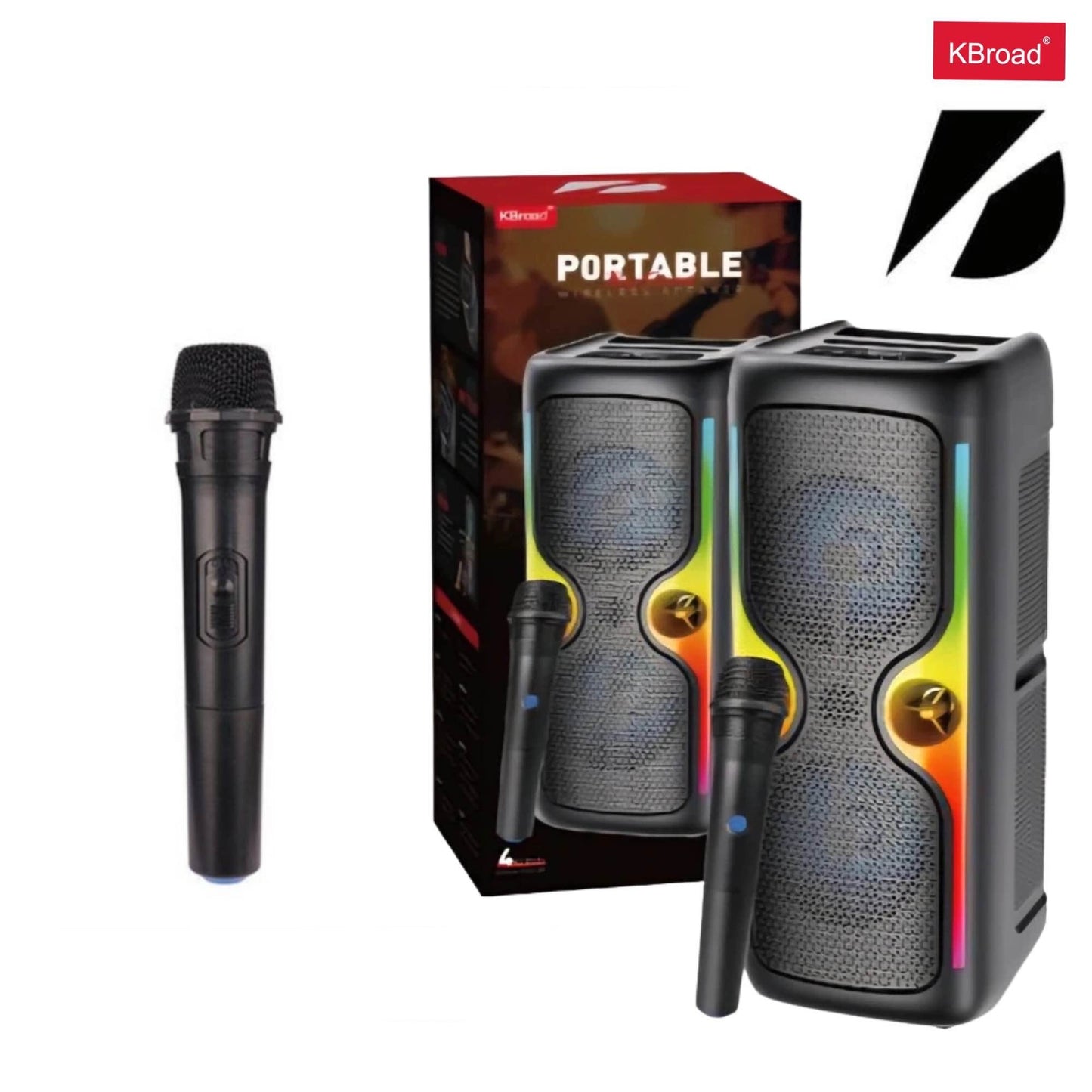 KTS-2033 Portable Wireless Bluetooth Speaker – LED Light, Mic/FM/AUX/USB/SD Support, Powerful Bass Sound