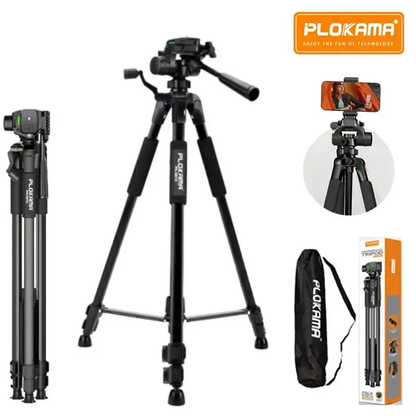 Professional Tripod for Camera DSLR Mobile Plokama PK-9970 1800mm Adjustable Stand for Photography and Video