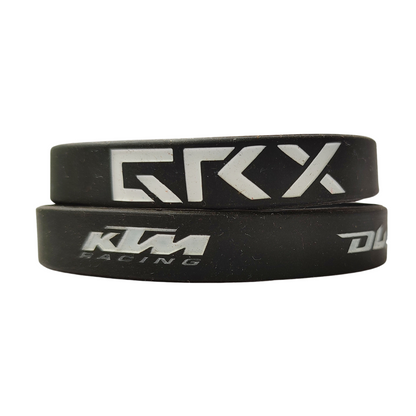 GRX Black and KTM Silicone 19cm Unisex Wristband Bracelet for Men and Women