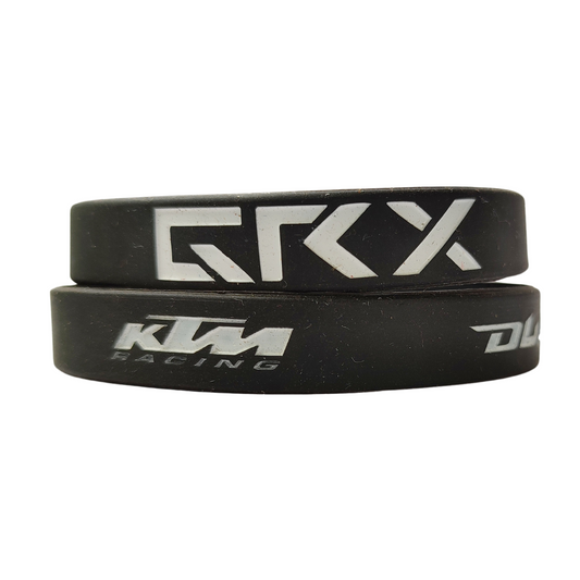 GRX Black and KTM Silicone 19cm Unisex Wristband Bracelet for Men and Women