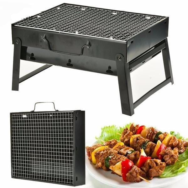 Portable Outdoor BBQ Grill Large Charcoal Barbecue Smoker for Camping Parties and Backyard Cooking