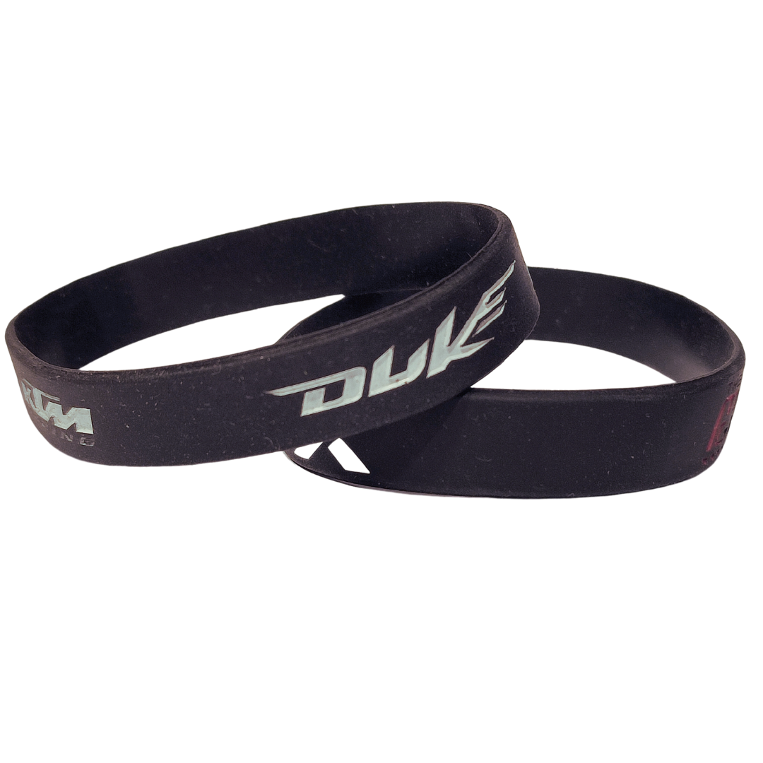 GRX Black and KTM Silicone 19cm Unisex Wristband Bracelet for Men and Women