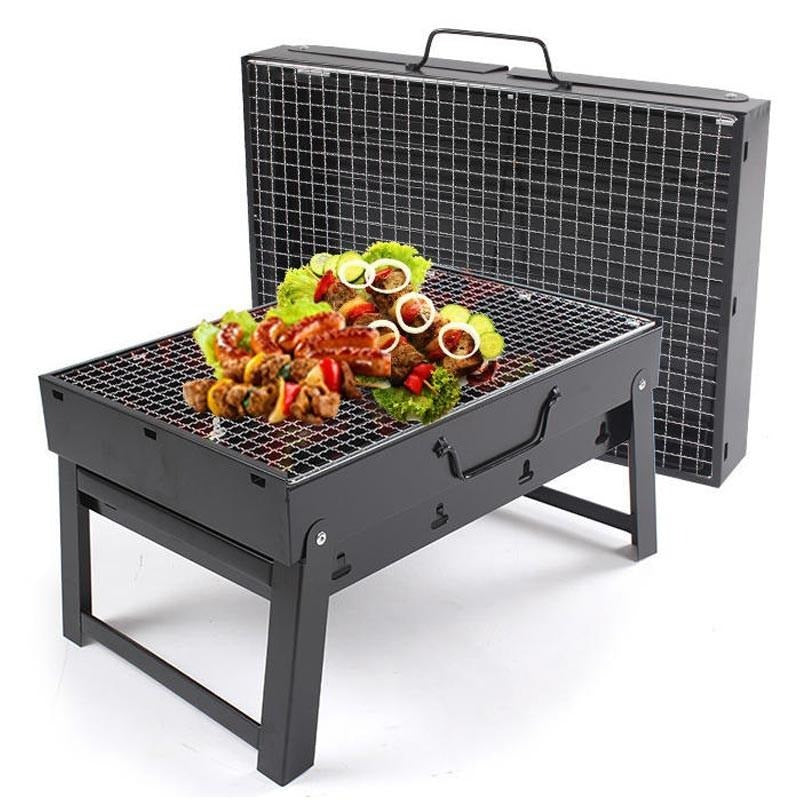 Portable Outdoor BBQ Grill Large Charcoal Barbecue Smoker for Camping Parties and Backyard Cooking