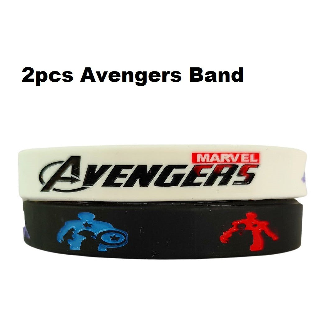Avenger Black and White Silicone 19cm Unisex Wristband Bracelet for Men and Women