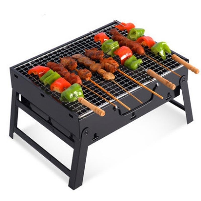 Portable Outdoor BBQ Grill Large Charcoal Barbecue Smoker for Camping Parties and Backyard Cooking