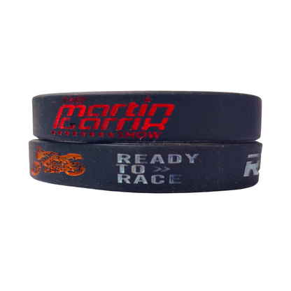 GRX Black and KTM Silicone 19cm Unisex Wristband Bracelet for Men and Women