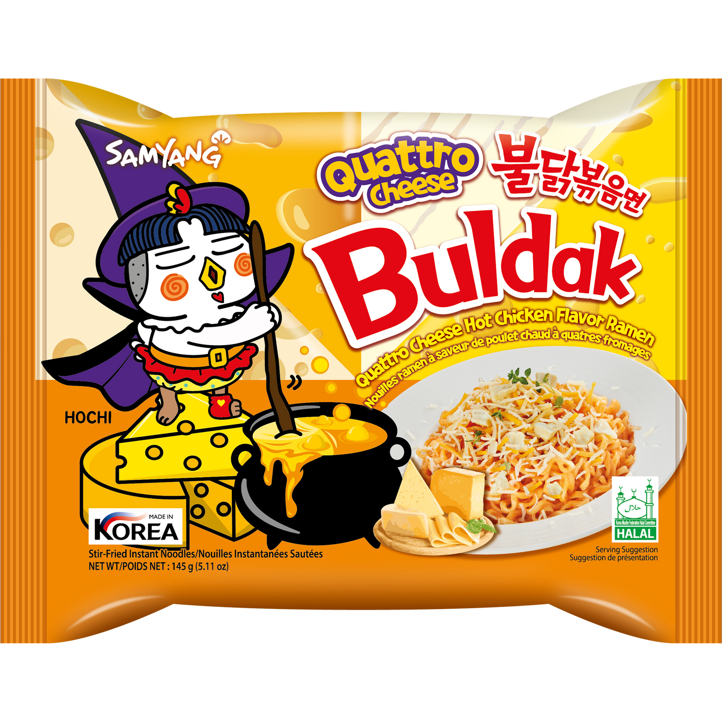 Samyang Buldak Quattro Cheese Hot Chicken Flavor Ramen 140g Korean Spicy Instant Noodles