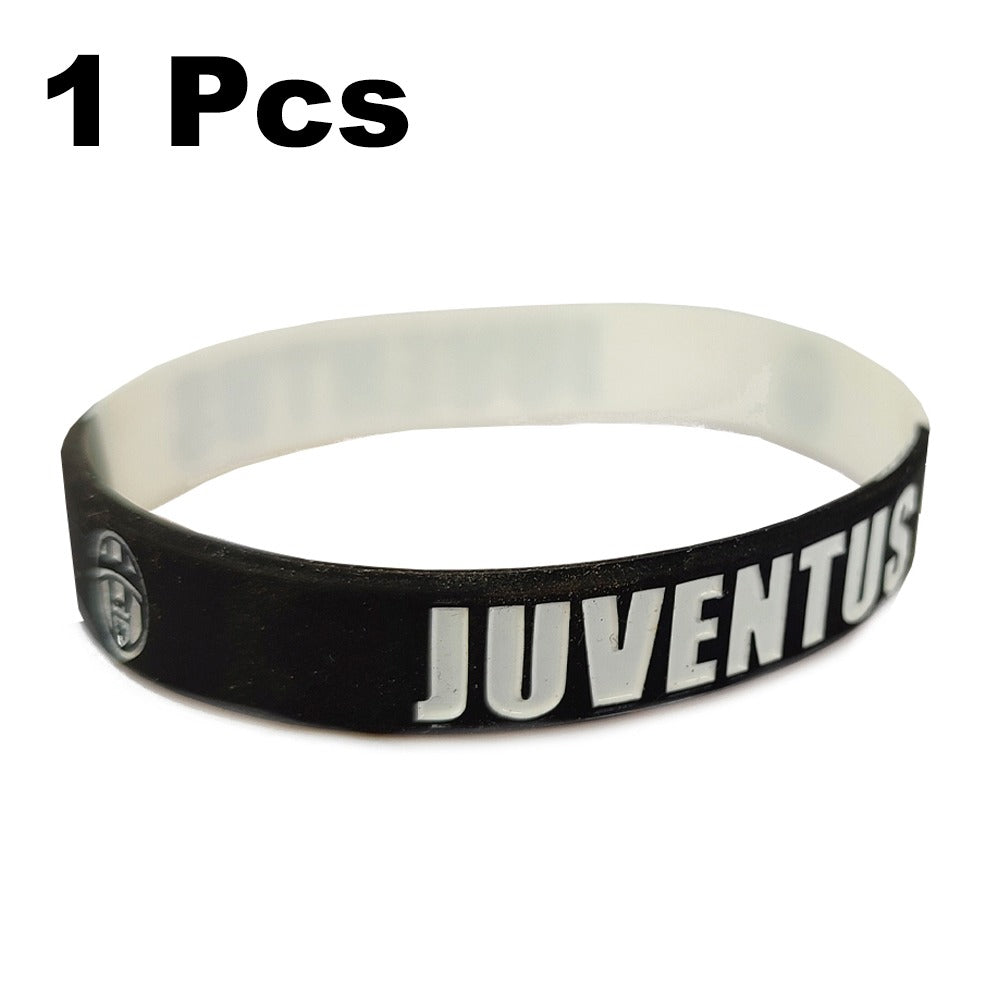 Juventus Black and White Silicone Unisex Wristband Bracelet for Men and Women