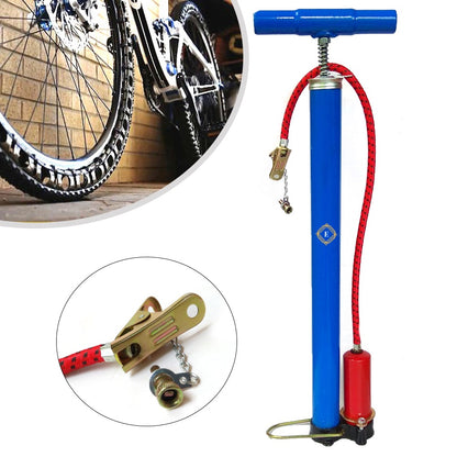 Blue Aluminum Alloy Portable Bicycle Air Pump with Pressure Tank Lightweight Hand Pump for Bikes, Balls & Inflatables