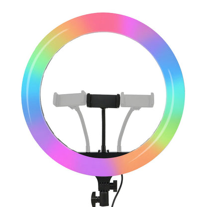 Plokama 8Ft Tripod with 14 Inch RGB Ring Light Adjustable 2.43m Stand for Camera and Mobile